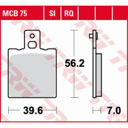 TRW LUCAS KLOCKI HAMULCOWE KH47 ORGANIC APRILIA AF-1 / ET 50 87-90, AF-1 125 88-92, RS 250 95-02, YAMAHA SZR 660 95-98, TYŁ