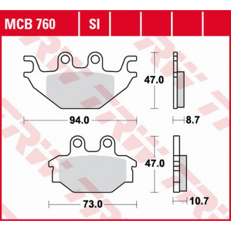 TRW LUCAS KLOCKI HAMULCOWE KH377 ORGANIC YAMAHA MT 125 14-, YZF 125 08-18, TYŁ