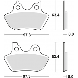 TRW LUCAS KLOCKI HAMULCOWE KH400 SINTER STREET HARLEY-DAVIDSON XL / XLH 883 99-03, XL 1200 00-03, FLHR / FLHT / FLSTC / FLTRI /