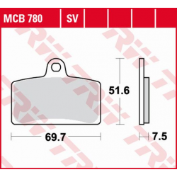 TRW LUCAS KLOCKI HAMULCOWE KH399 ORGANIC APRILIA RS4 50 11-, RS4 125 11-, TUONO 125 17-, PRZÓD