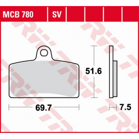 TRW LUCAS KLOCKI HAMULCOWE KH399 ORGANIC APRILIA RS4 50 11-, RS4 125 11-, TUONO 125 17-, PRZÓD