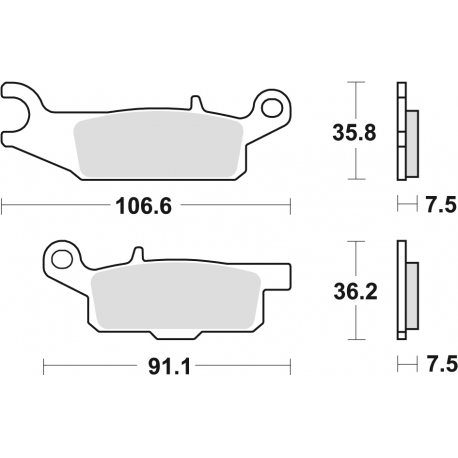 TRW LUCAS KLOCKI HAMULCOWE KH443 SINTER OFFROAD YAMAHA RAPTOR YFM 250 08-20, GRIZZLY YFM 550 09-20, GRIZZLY YFM 700 07-20, PRAWY