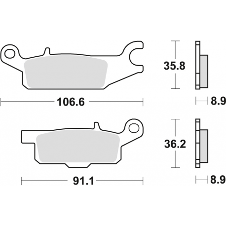 TRW LUCAS KLOCKI HAMULCOWE KH445 SINTER OFFROAD YAMAHA GRIZZLY YFM 550 09-20, GRIZZLY YFM 700 07-20, TYŁ
