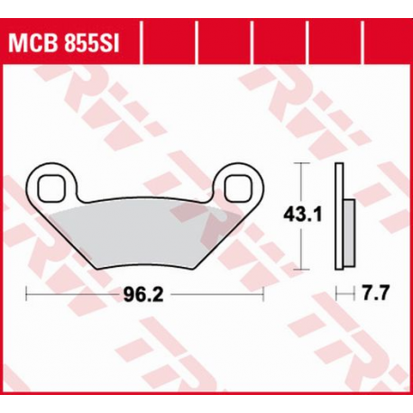 TRW LUCAS KLOCKI HAMULCOWE KH475 SINTER OFFROAD POLARIS SPORTSMAN 500 08-, SPORTSMAN 850 15-, FOREST / SCRAMBLER 1000 15-, PRZÓD