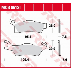 TRW LUCAS KLOCKI HAMULCOWE KH617 SINTER OFFROAD CAN-AM OUTLANDER 800 / 1000 12-, RENEGADE 1000 12-, PRAWY PRZÓD