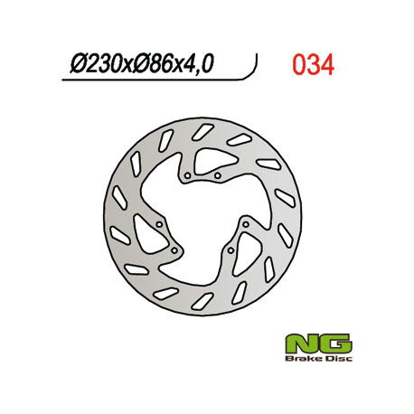 NG TARCZA HAMULCOWA PRZÓD YAMAHA YZ 125 '86-'87, YZ 250 '86-'88 (230X86X4)