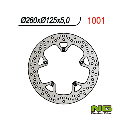 NG TARCZA HAMULCOWA PRZÓD PIAGGIO 125/250/400/500 (260x125x5)