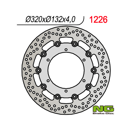 NG TARCZA HAMULCOWA PRZÓD YAMAHA XT660 X '04-'16 320 MM (320X132X4) (PŁYWAJĄCA)(6x8,50mm)