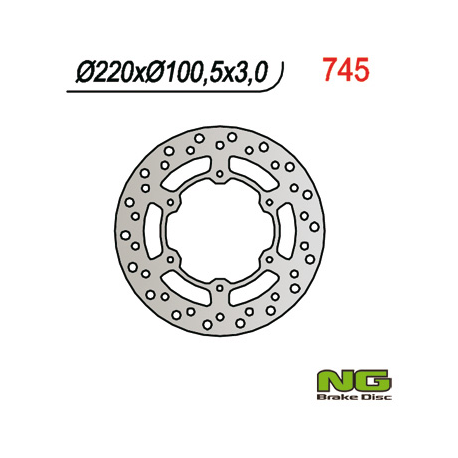 NG TARCZA HAMULCOWA PRZÓD YAMAHA YZ 80/85 '93-'16 SUZUKI RM 85 '05-'16 (220X100X3)