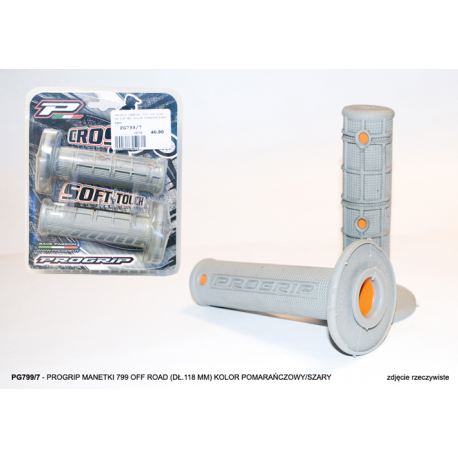 PROGRIP MANETKI PG799 OFF ROAD (22+25MM, DŁ.118MM) KOLOR SZARY Z POMARAŃCZOWYM (DWUSKŁADNIKOWE) (799-293) (PG799/7)