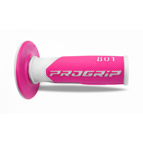PROGRIP MANETKI PG801 OFF ROAD (22+25MM, DŁ.115MM) KOLOR BIAŁY/FUKSJA FLUO (DWUSKŁADNIKOWE) (801-243) (PG801WH/FX)