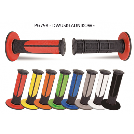 PROGRIP MANETKI PG798 OFF ROAD (22+25MM, DŁ.115MM) KOLOR CZARNY SZARY (DWUSKŁADNIKOWE) (798-171) (PG798BK/GR)
