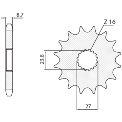 SUNSTAR ZĘBATKA PRZEDNIA 2190 17 SUZUKI GSXR 1000 '09-'15, HAYABUSA '08-'15, B-KING '08-'12 (JTF423.17) (ŁAŃC. 530) (219017JT)
