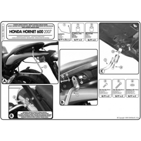 KAPPA STELAŻ POD SAKWY BOCZNE HONDA CB 600F HORNET 07-09