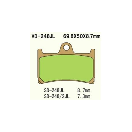 VESRAH KLOCKI HAMULCOWE KH252 SPIEK METALICZNY (ZŁOTE) YAMAHA FZ6/R6/R1/FJR PRZÓD