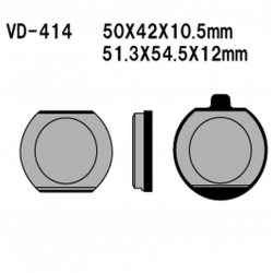VESRAH KLOCKI HAMULCOWE KH33 KAWASAKI Z400/650/750/1000, KZ900 76-77 - ZASTĄPIONE PRZEZ SD-414