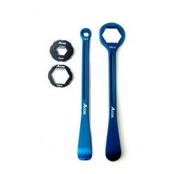 ACCEL 2020 NOWY TOWAR KOMPLET ŁYŻEK DO OPON (23+24CM) ALU7075 KUTE Z KLUCZAMI 10,13,17,27,32 MM KOLOR NIEBIESKI