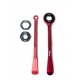ACCEL 2020 NOWY TOWAR KOMPLET ŁYŻEK DO OPON (23+24CM) ALU7075 KUTE Z KLUCZAMI 10,13,17,22,27,32 MM KOLOR CZERWONY