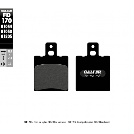 GALFER KLOCKI HAMULCOWE KH47 PÓŁMETALICZNE (GRUBOŚĆ 7,3MM)