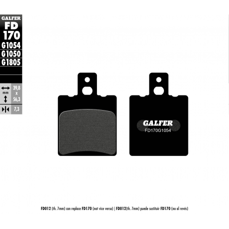 GALFER KLOCKI HAMULCOWE KH47 (GRUBOŚĆ 7,3MM)