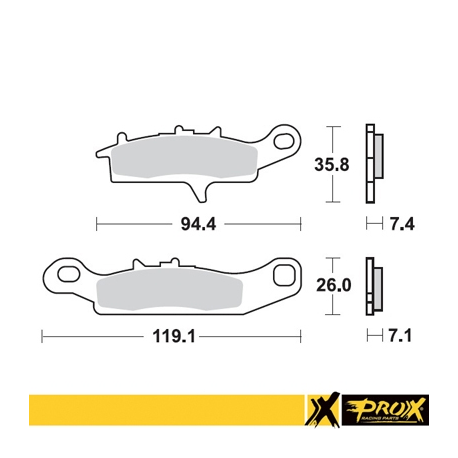 PROX KLOCKI HAMULCOWE KH342 KAWASAKI KFX 450R 08-14, KVF 650 BRUTE FORCE '05-13 PRZÓD LEWY