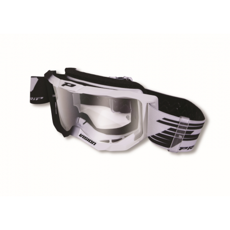 PROGRIP GOGLE PG3300-126 TR VISION KOLOR CZARNY BIAŁY (SZYBA PG3310 PRZEZROCZYSTA ANTISCRATCH, NO FOG, ANTI UV)