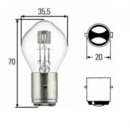 HELLA ŻARÓWKA S2 45/40W 12V BA20D