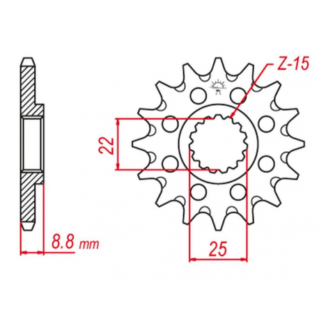 GROSSKOPF PROMOCJA PRZEDNIA 1248 16 (124816) BETA '12-'21, KTM '86-'21, HUSQVARNA '14-'21, HUSABERG '09-'14, GASGAS '20-'21, (JT