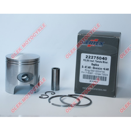 VERTEX TŁOK POLINI, MINARELLI, YAMAHA 47,35MM SWORZEŃ 10MM (PIERŚCIENIE 53009804740 X 2 SZT.)