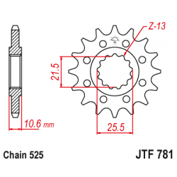 JT ZĘBATKA PRZEDNIA 2331 14 BENELLI BN 302 '15-19, 500 LEONCINO '17-, TRK 502 '17-18, TRX 502X '18- (233114JT) (ŁAŃC. 525)