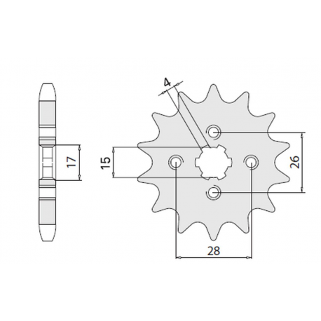 CHT ZĘBATKA PRZEDNIA 261 13 HONDA MBX/MTX 50 (4009-13)