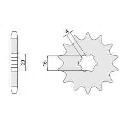 CHT ZĘBATKA PRZEDNIA 416 15 (A4250416150) 416 13 SUZUKI RM 80/85 '89-'12 (-1) (JTF416.13)