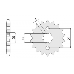 CHT ZĘBATKA PRZEDNIA 425 16 SUZUKI RG125 (92-96) (JTF425.16)