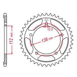 JT ZĘBATKA TYLNA 4357 47 HONDA XL1000V VARADERO '99-'13 (JTR1304.47ZBK)* (ŁAŃC. 525) KOLOR CZARNY