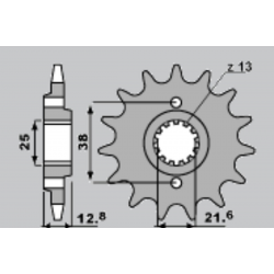 CHT ZĘBATKA PRZEDNIA 511 15 KAWASAKI KLR 650 '90-'14
