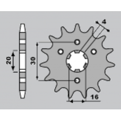 CHT ZĘBATKA PRZEDNIA 417 15 KAWASAKI BN 125 98-07, KDX 125 90-99, KMX 125 (+1) (JTF417.15) (417-15)