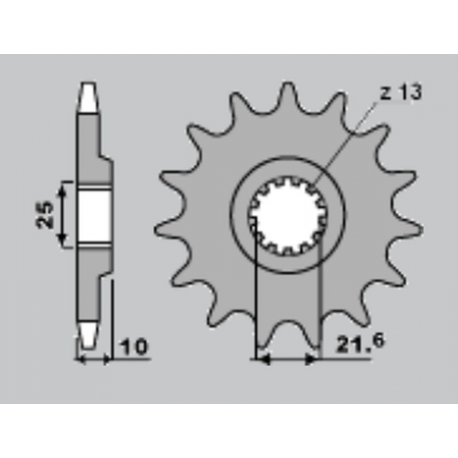 CHT ZĘBATKA PRZEDNIA 521 15 KAWASAKI Z 900, Z 1000A (521-15) (JTF521.15)