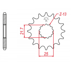 GROSSKOPF PROMOCJA ZĘBATKA PRZEDNIA 564 13 SUZUKI DL 1000 '02-'19, GSX-R 750/1000 '00-'20, GSX-S '15-'20 (JTF520.13) (-2)