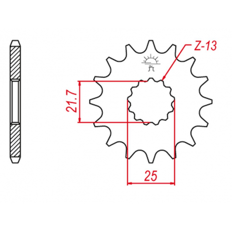 GROSSKOPF PROMOCJA ZĘBATKA PRZEDNIA 564 13 SUZUKI DL 1000 '02-'19, GSX-R 750/1000 '00-'20, GSX-S '15-'20 (JTF520.13) (-2)