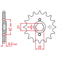 GROSSKOPF PROMOCJA ZĘBATKA PRZEDNIA 575 14 YAMAHA XT 600 '83-'89 (-1), TT600 '83-'97 (JTF575.14)