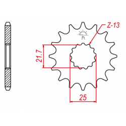 GROSSKOPF PROMOCJA ZĘBATKA PRZEDNIA 582 16 YAMAHA TDM850 '91-'95, KAWASAKI ZR-7S '99-04, ZXR-R '96-'03 (JTF520.16)