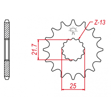 GROSSKOPF PROMOCJA ZĘBATKA PRZEDNIA 582 16 YAMAHA TDM850 '91-'95, KAWASAKI ZR-7S '99-04, ZXR-R '96-'03 (JTF520.16)