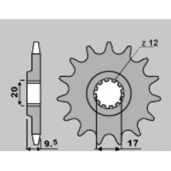 JR ZĘBATKA PRZEDNIA 7005 13 KTM SX 65 '98-'15 (JTF1906.13)
