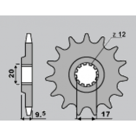 JR ZĘBATKA PRZEDNIA 7005 13 KTM SX 65 '98-'15 (JTF1906.13)