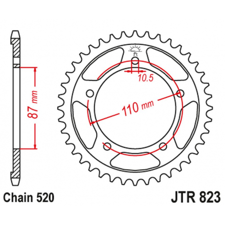 JT ZĘBATKA TYLNA 795 39 SUZUKI GS 500 E/F 88-10 (JTR823.39ZBK)* (ŁAŃC. 520) KOLOR CZARNY