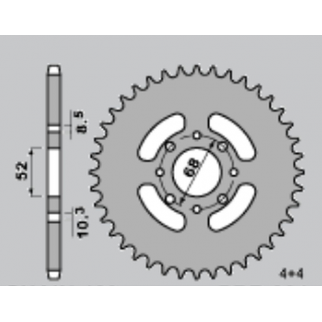 GROSSKOPF PROMOCJA ZĘBATKA PRZEDNIA 801 13 TM 125 EN '00-'05, TM 125 MX '00-'04, TM 80 '93-'01