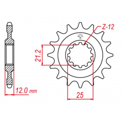 GROSSKOPF PROMOCJA ZĘBATKA PRZEDNIA 823 14 HUSQVARNA 125/240/250/350/400/430/500 '83-'89, HUSABERG FC/FE 350 '96-'01, FC/FE 400