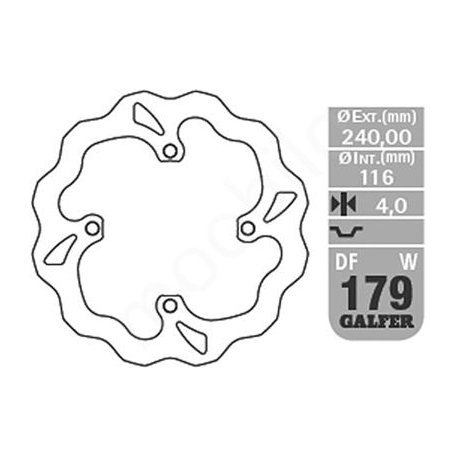 GALFER TARCZA HAMULCOWA TYŁ KAWASAKI KX/KXF (04-14) (240X116X4) WAVE