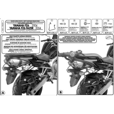 KAPPA STELAŻ POD SAKWY BOCZNE YAMAHA FZ6