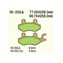 VESRAH KLOCKI HAMULCOWE KH165/KH215 SPIEK METALICZNY (ZŁOTE)